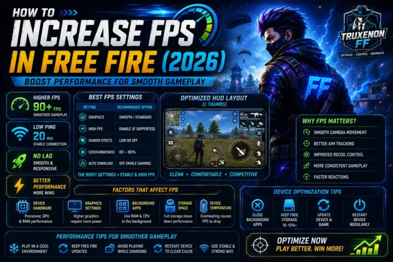 How to increase FPS in Free Fire (2026) with the best graphics settings, device optimization, and performance tips for smooth gameplay on Android.